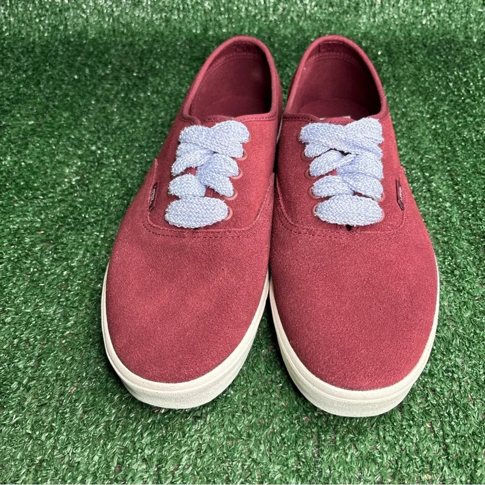 NEW VANS Authentic Low Pro Red Suede Skate Shoes Sneakers Men 8‎ / Women 9.5